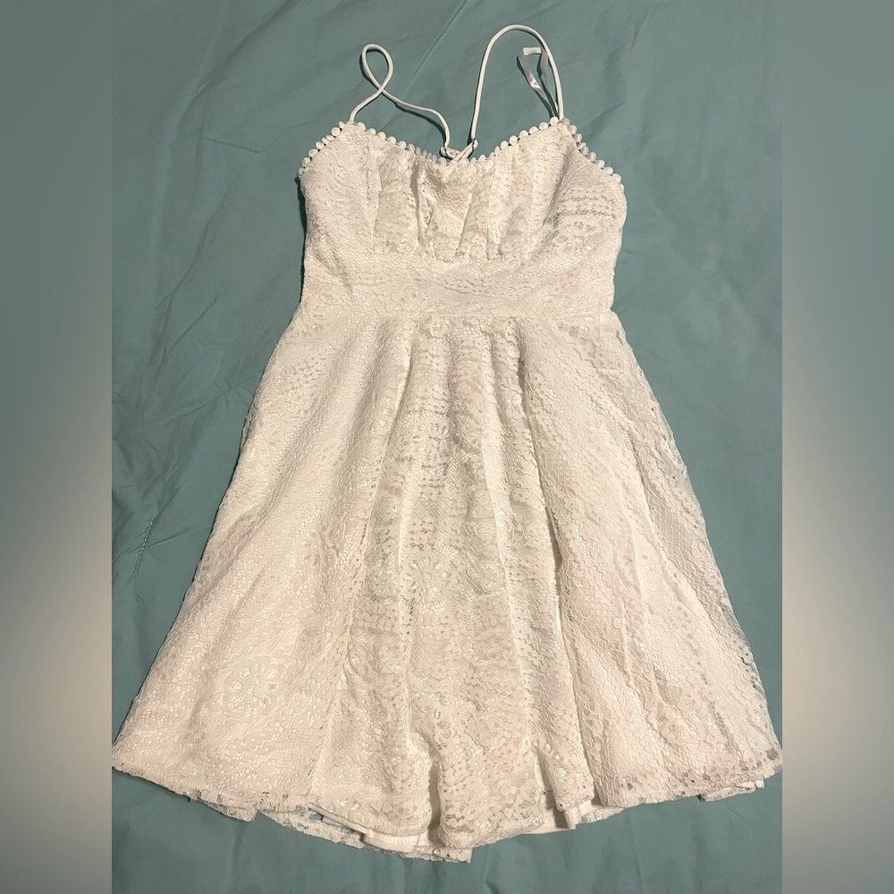 Hello Molly Ivory Lace Baby Doll Dress